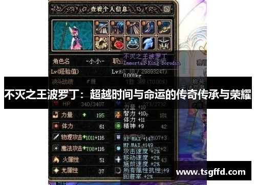 不灭之王波罗丁：超越时间与命运的传奇传承与荣耀
